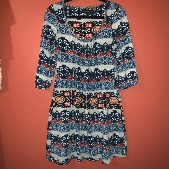 Reborn Boho Style Dress Womens Medium Gorgeous Print Western - Picture 1 of 5